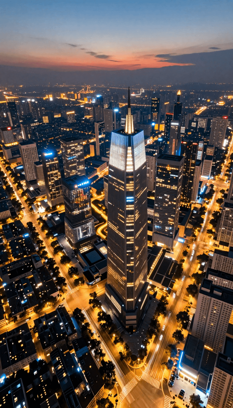 Opheliaai Prompt:forming ribbons of light, giving static buildings a dynamic rhythm., glass facad…