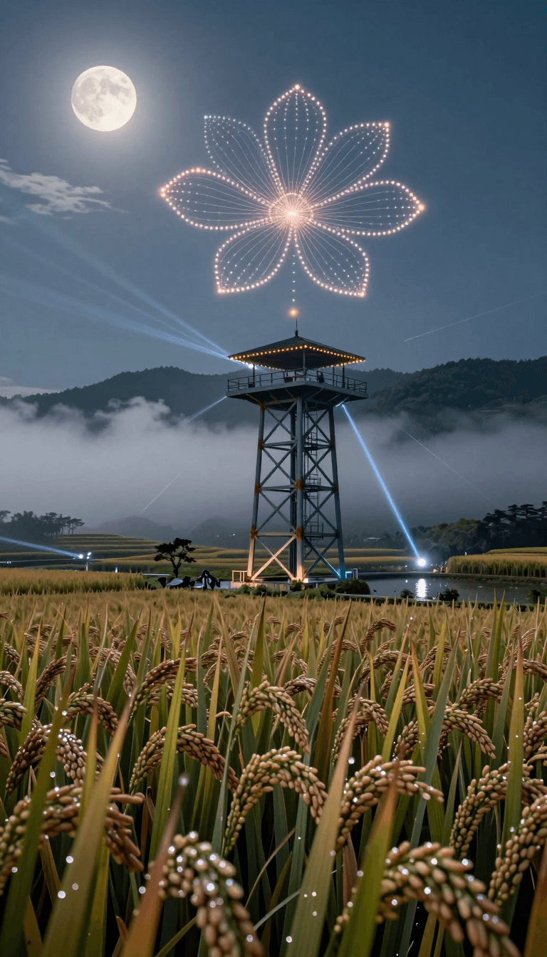 Opheliaai prompt:field,(ultra detailed 8k+++),(cinematic lighting),(night scene),rice field art p…