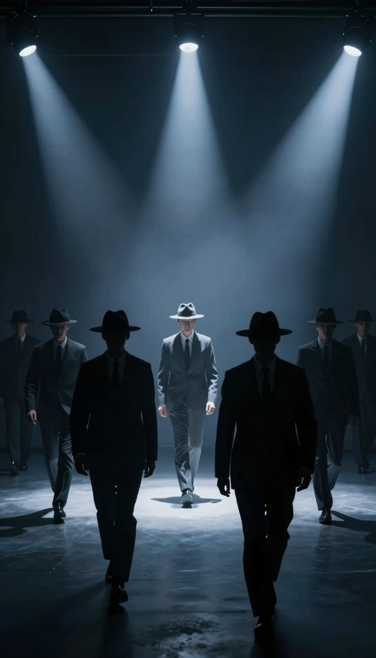 Opheliaai Prompt:Multiple people,xhs, Multiple people， artwork depicting a group of shadowy figur…