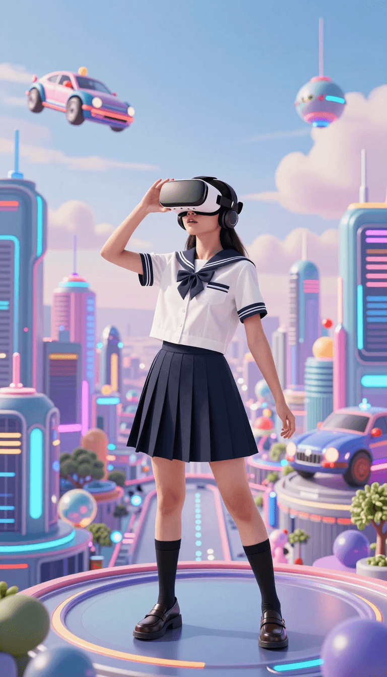 Opheliaai prompt:With the theme of the metaverse,the composition is complete. The protagonist is…