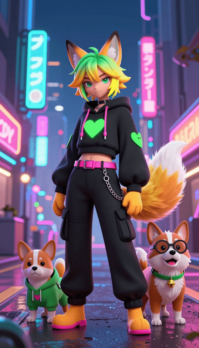 Opheliaai พรอมต์:High - quality digital illustration in anime - cyberpunk style. Create a full -…