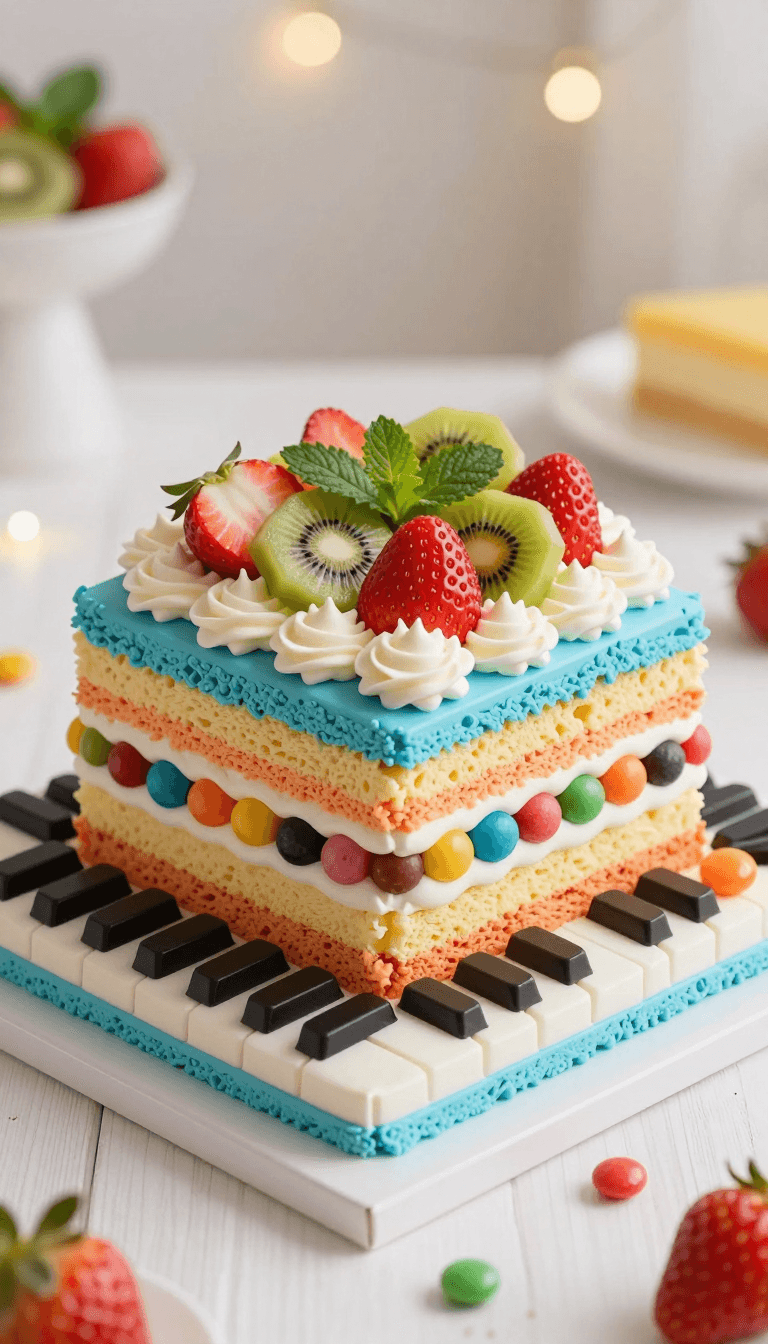 Opheliaai พรอมต์:A highly detailed CGI image of a colorful,intricately decorated cake shaped like…