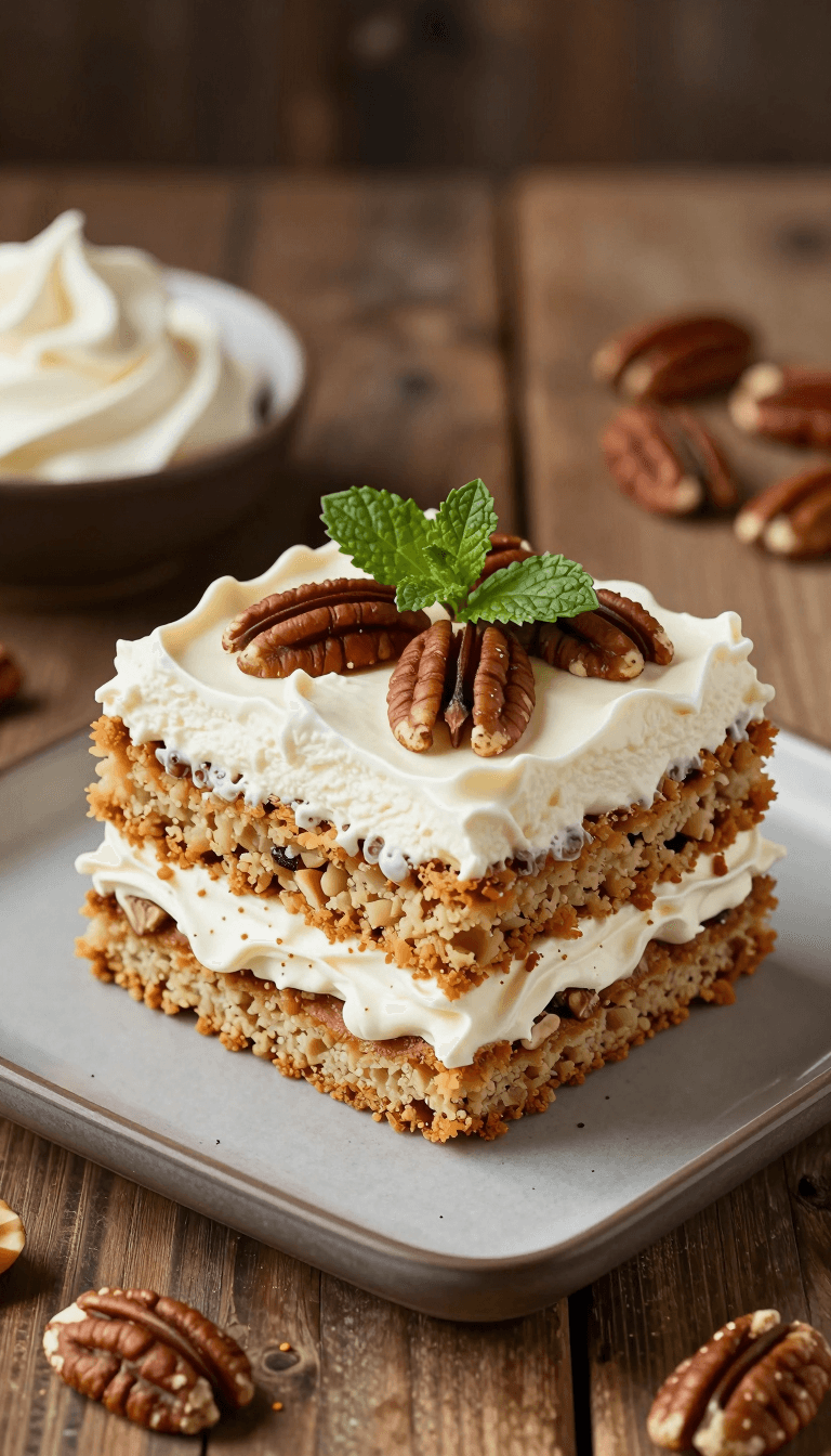 Opheliaai промпт:This is a high-resolution photograph of a multi-layered dessert. The subject is…