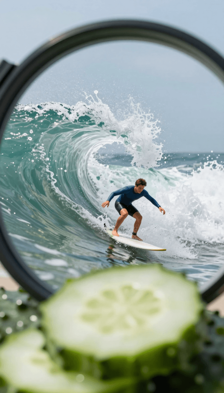 Opheliaai prompt:Under the macro lens,Under the macro lens, the juice of sliced ​​cucumbers seems…