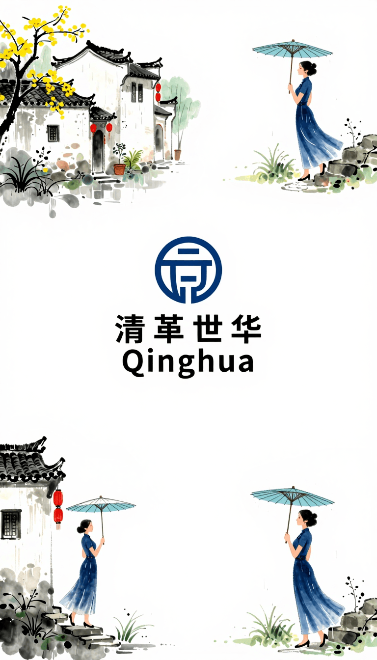 Opheliaai 提示詞:qinghua,Qinghua, Qinghua, Chinese ink style illustration, rain scene of Jiangnan…