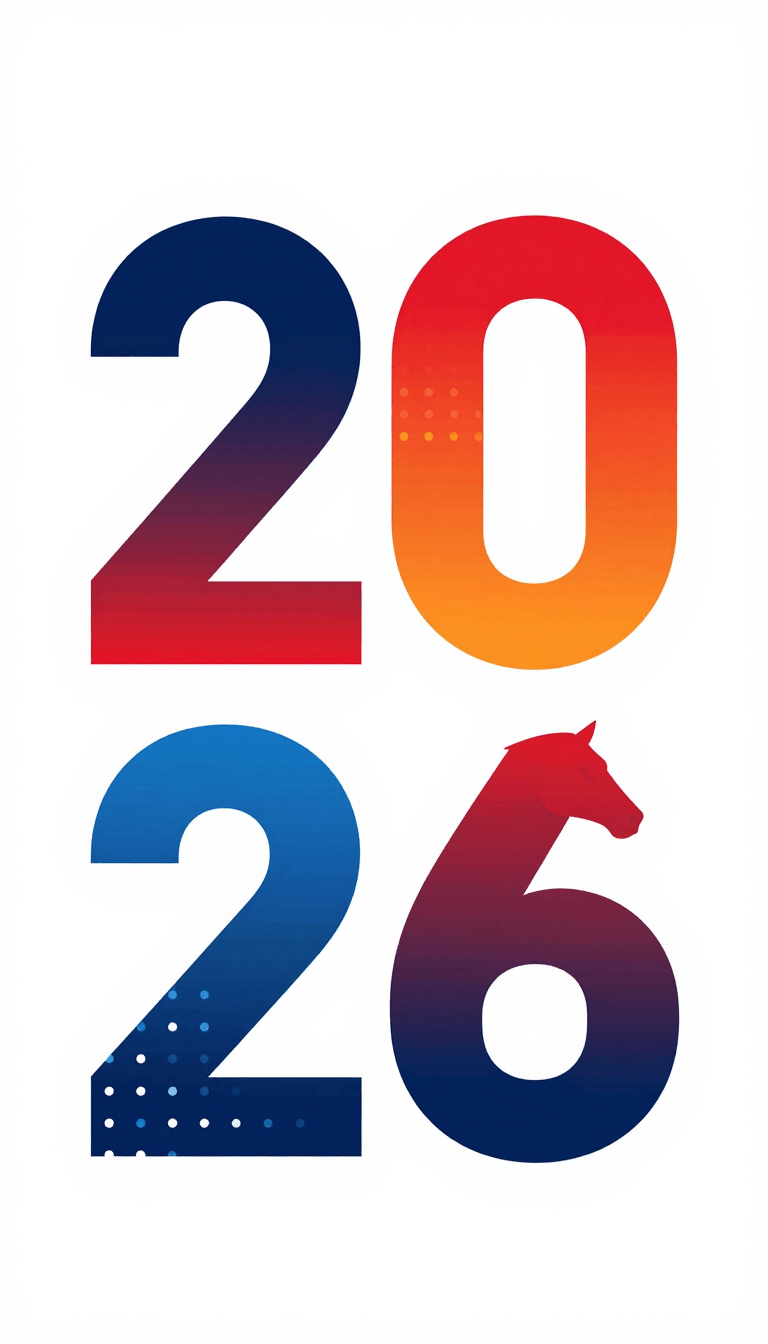 Opheliaai 提示詞:flat Illustration poster,album cover,with huge title text of 2026,with abstract…