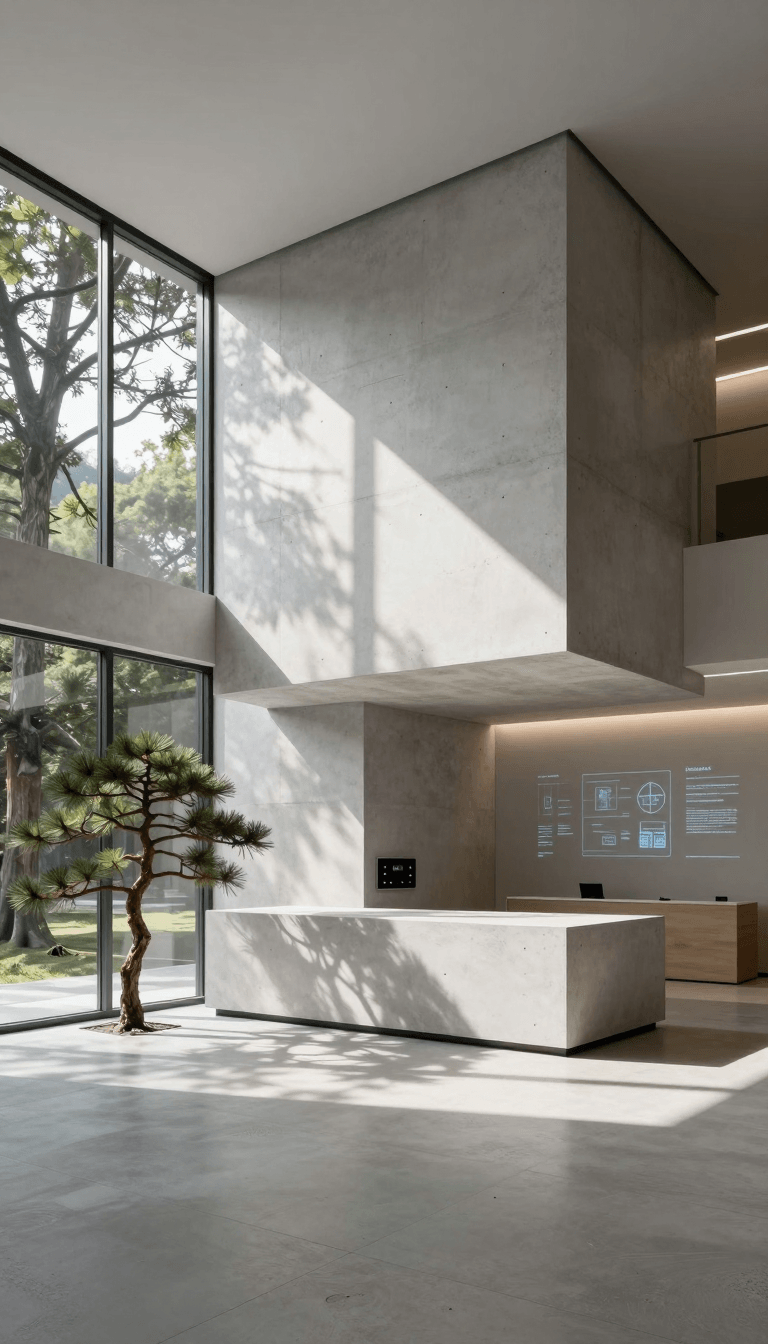 Opheliaai 프롬프트:Minimalism，Luxury homes,A minimalist house sales center entirely composed of geo…