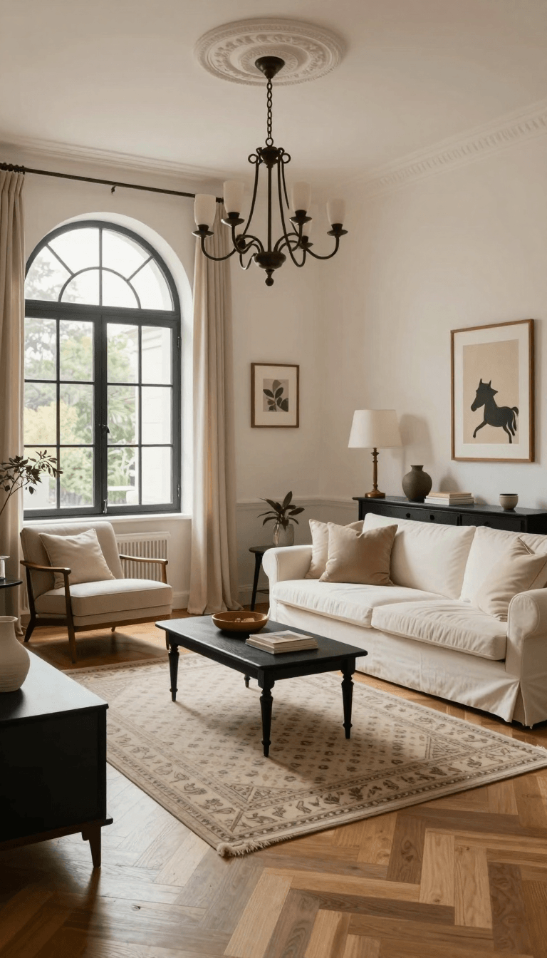 Opheliaai prompt:A cozy, well-lit living room with a blend of modern and classic decor. The room…