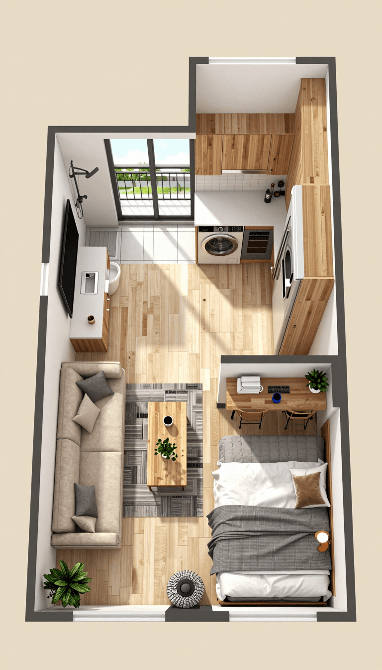 Opheliaai プロンプト:Renderings,The renovation plan floor render shows an area of 80 square meters,wi…