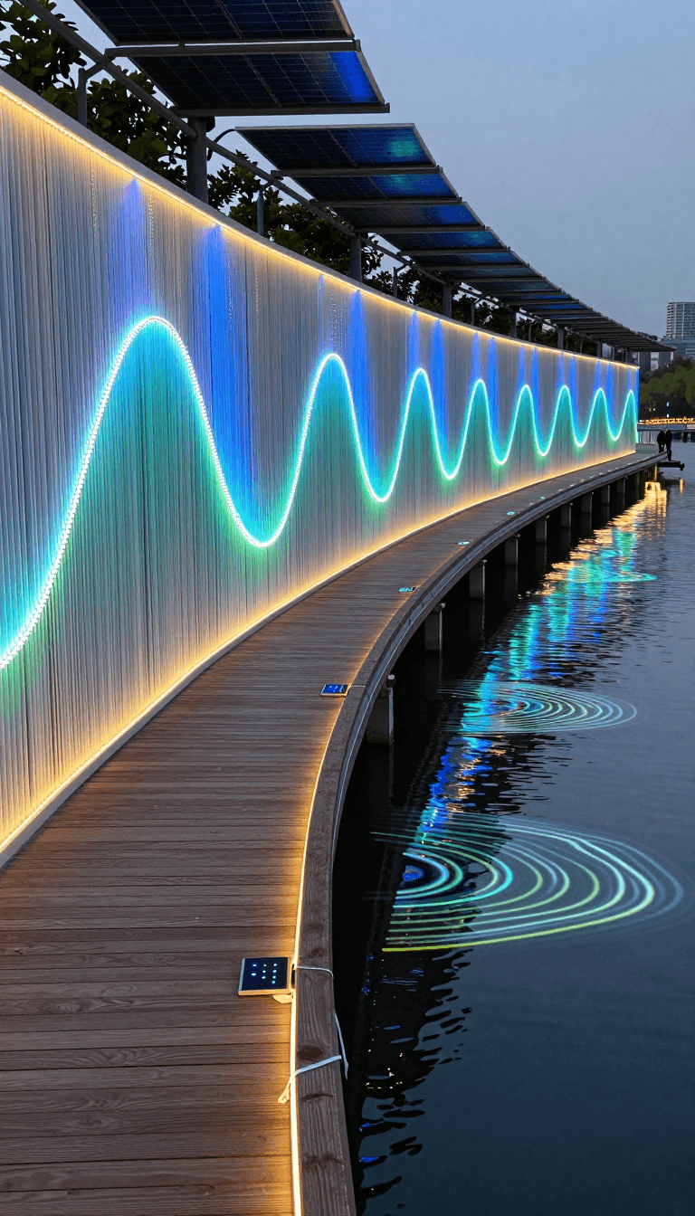 Opheliaai prompt:Landscape lighting,Lighting design,A 300-meter-long interactive lighting corrido…