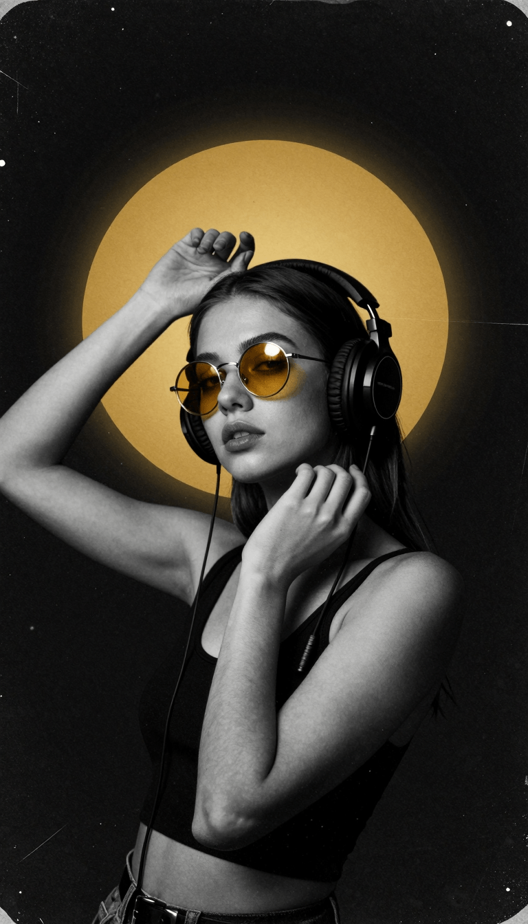 Opheliaai 프롬프트:Create a dark, high-contrast poster with a moody, underground club aesthetic. Th…