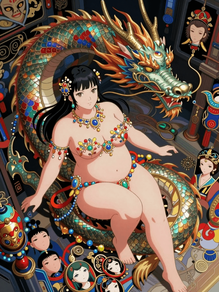 Opheliaai prompt:Kyoto Animation stylized anime mixed with tradition Chinese artworks~ A dragon f…