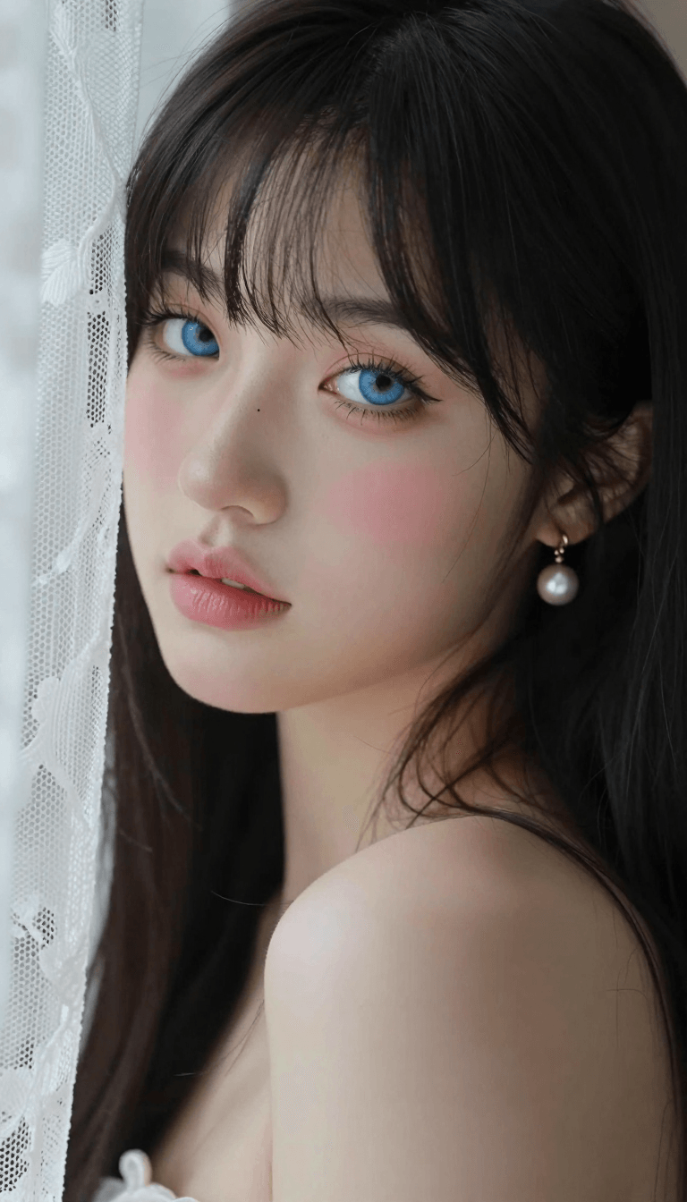 Opheliaai プロンプト:"100% same face, High-quality, intimate close-up, hyper-realistic portrait of a…