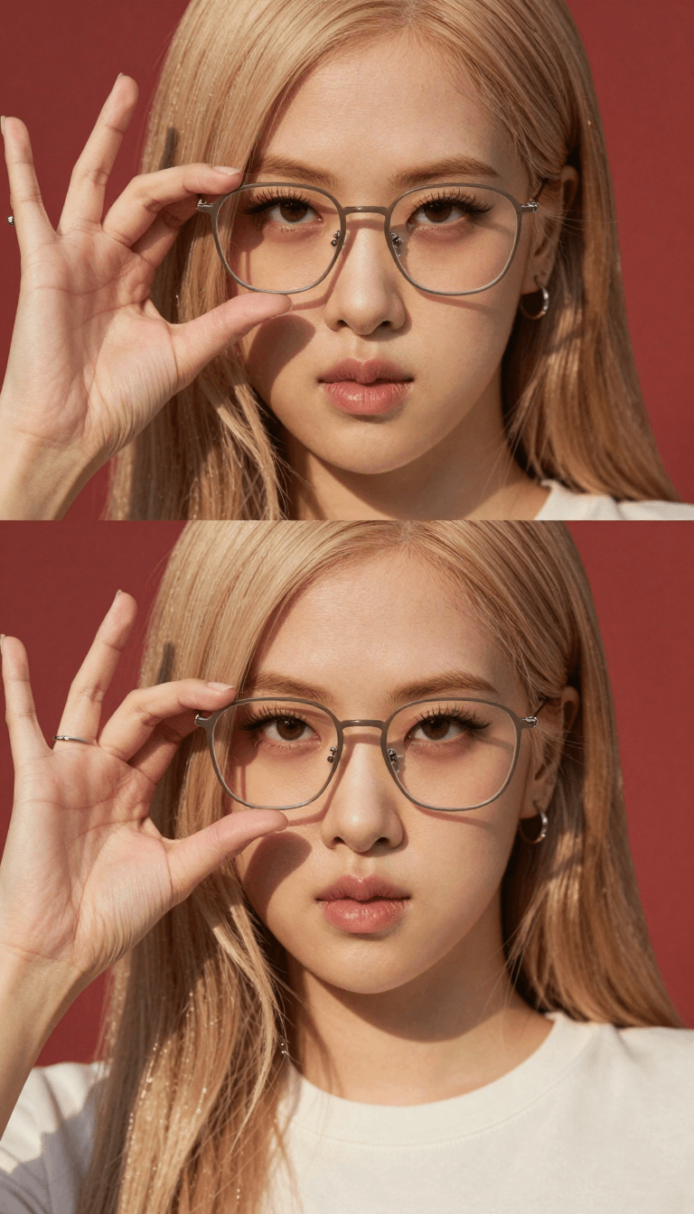 Opheliaai พรอมต์:{ "subject": { "description": "A realistic close-up portrait poster composed of…