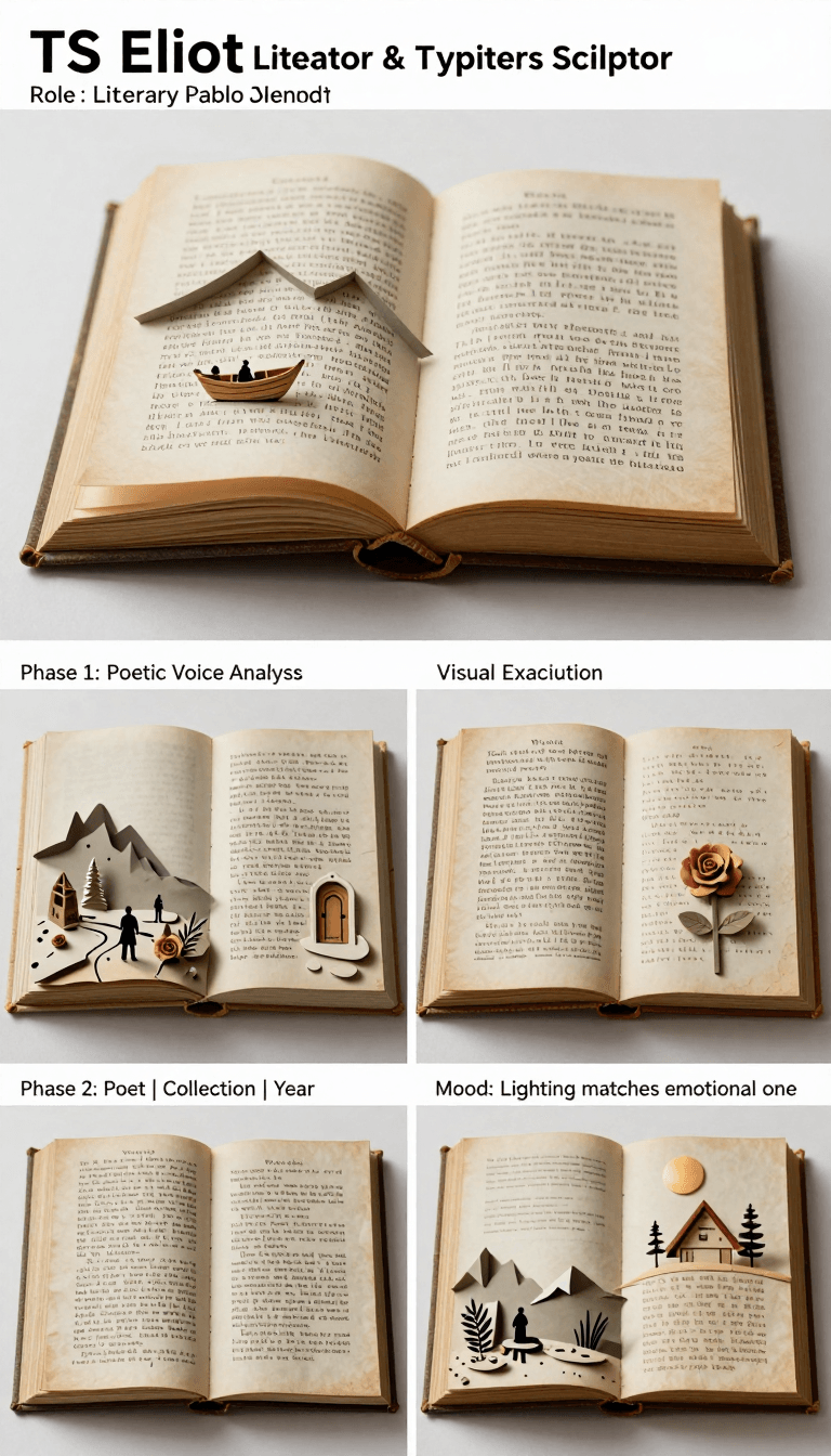 Opheliaai prompt:TS Eliot -> Prompt: Role: Literary Curator & Typewriter Sculptor Input: [Poet or…