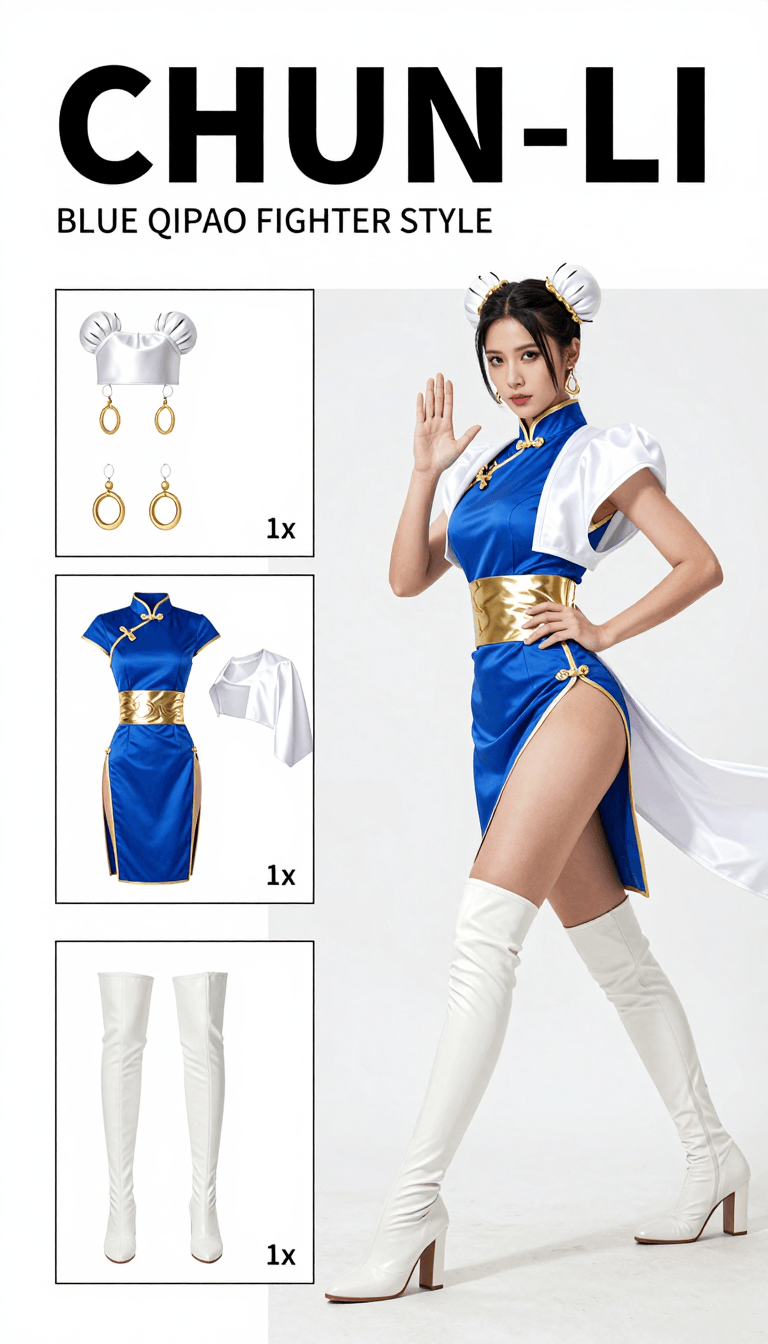 Opheliaai prompt:Vertical 9:16, minimalist white cosplay outfit information page, generous white…