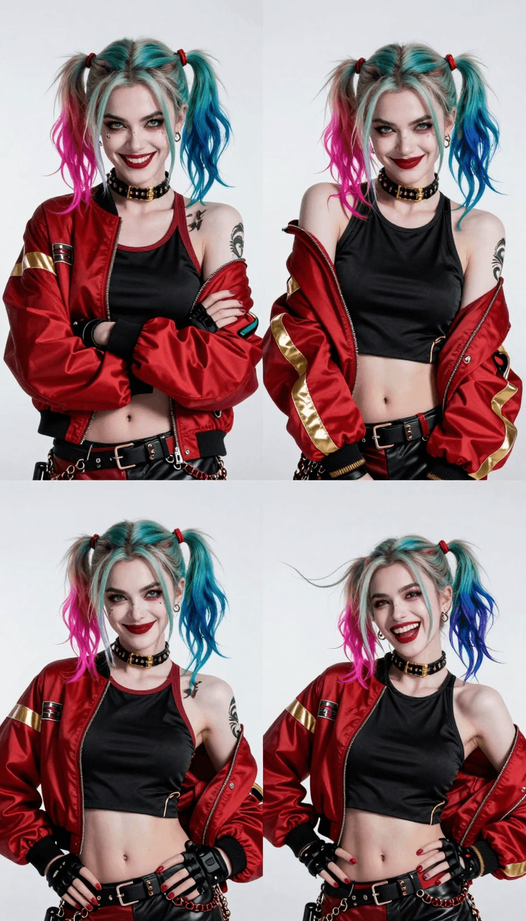 Opheliaai Prompt:{ "prompt": { "core_description": "A grid of four high-resolution studio photogr…