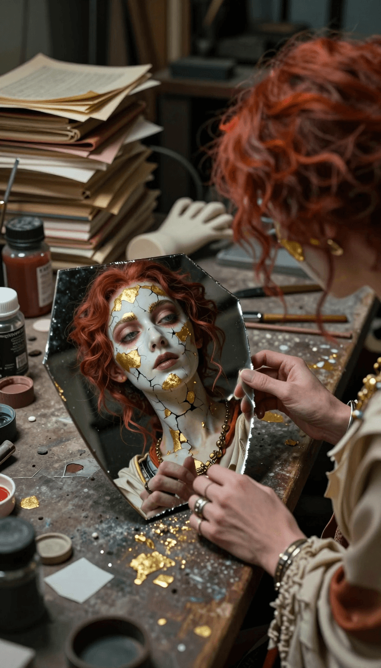 Opheliaai 提示詞:{ "vibe_title_en": "Reflected Relic", "master_prompt": "A hyper-realistic cinema…
