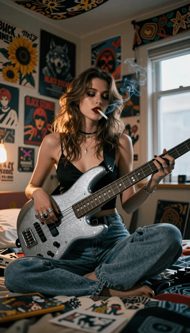 Opheliaai موجه:{ "main_prompt": "intimate bedroom scene, young woman in her early 20s with long…