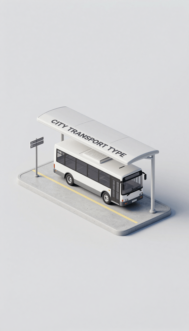 Opheliaai prompt:A clean, minimal 3D isometric diorama of a [CITY TRANSPORT TYPE] stop, featuring…