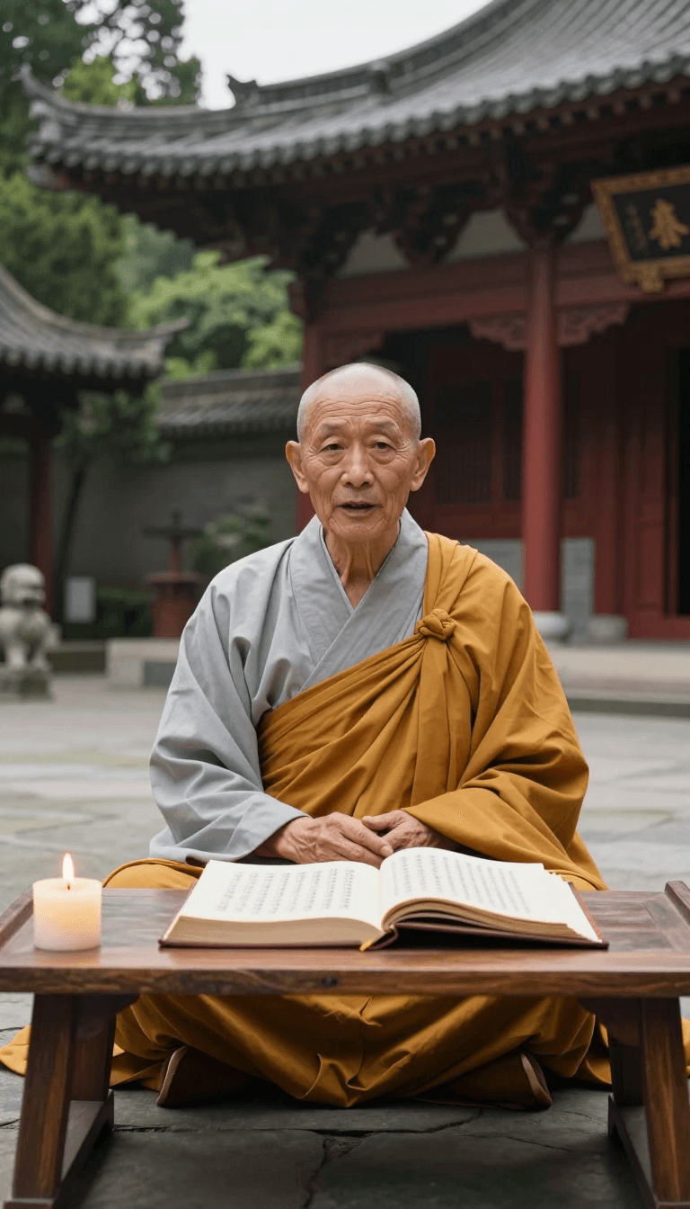 Opheliaai prompt:{ "scene_type": "spiritual_teaching_courtyard", "setting": { "location": "outdoo…