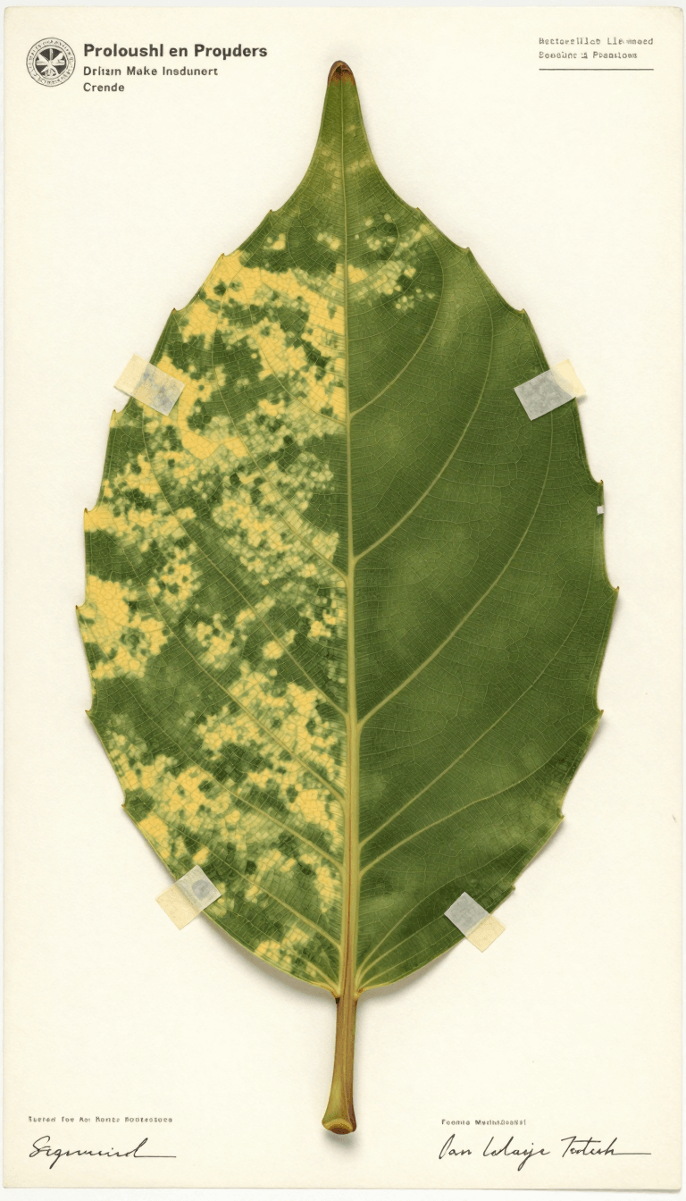 Opheliaai موجه:Transform the uploaded image into a chlorophyll print on a single large real lea…