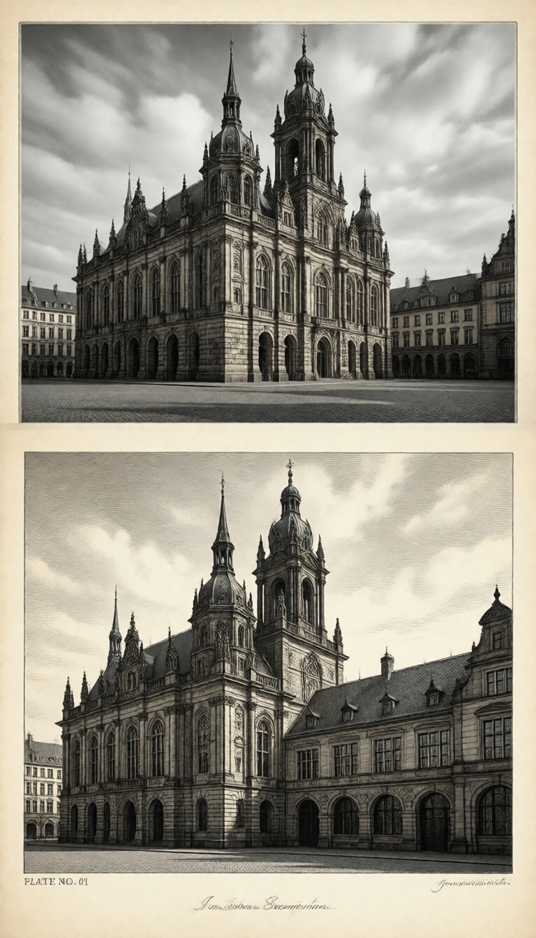 Opheliaai موجه:Please turn each European architectural travel photo I upload into an independen…