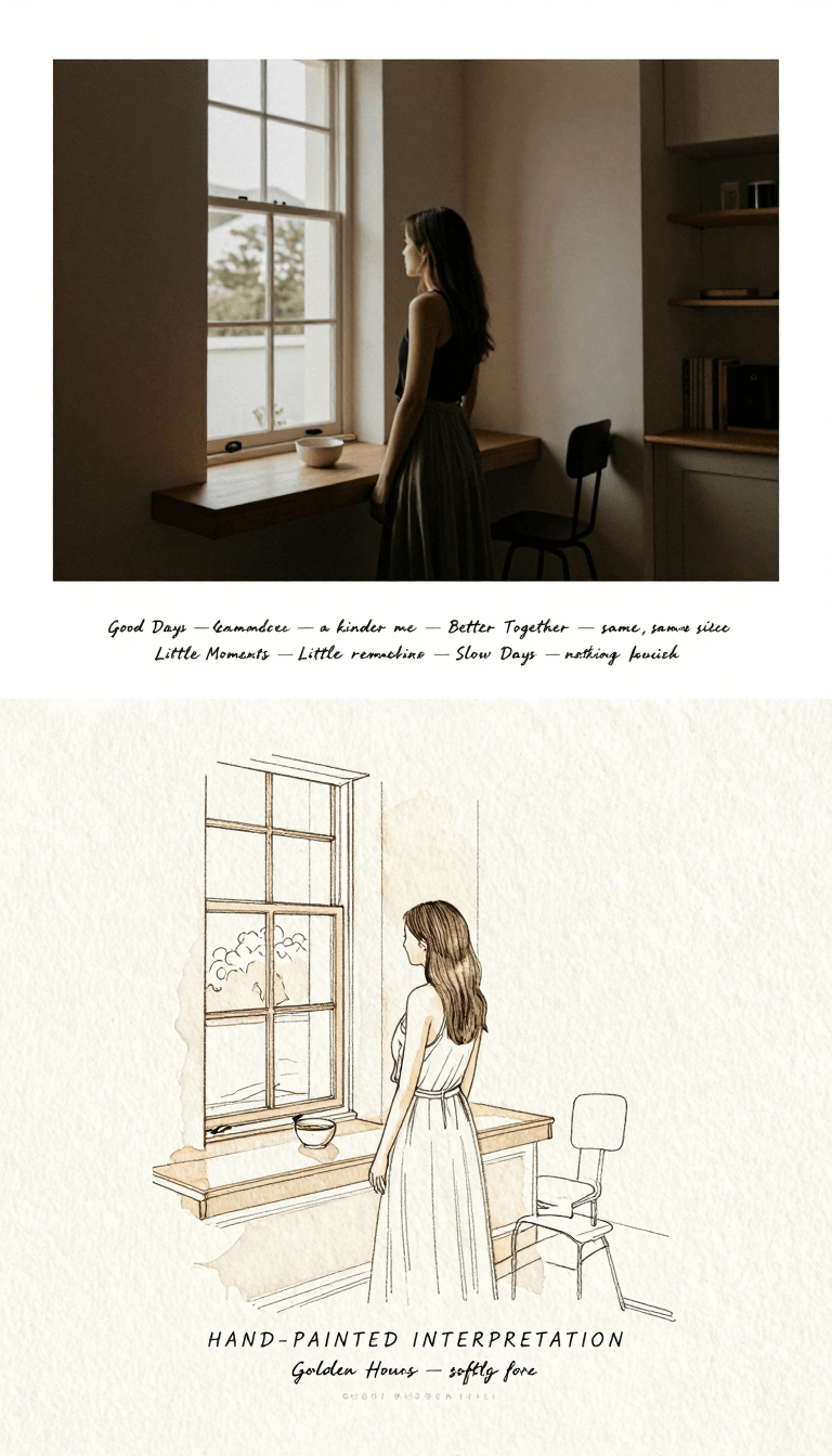 Opheliaai prompt:Create a refined, high-end PHOTO + MINIMAL WATERCOLOR VIGNETTE artwork based ent…