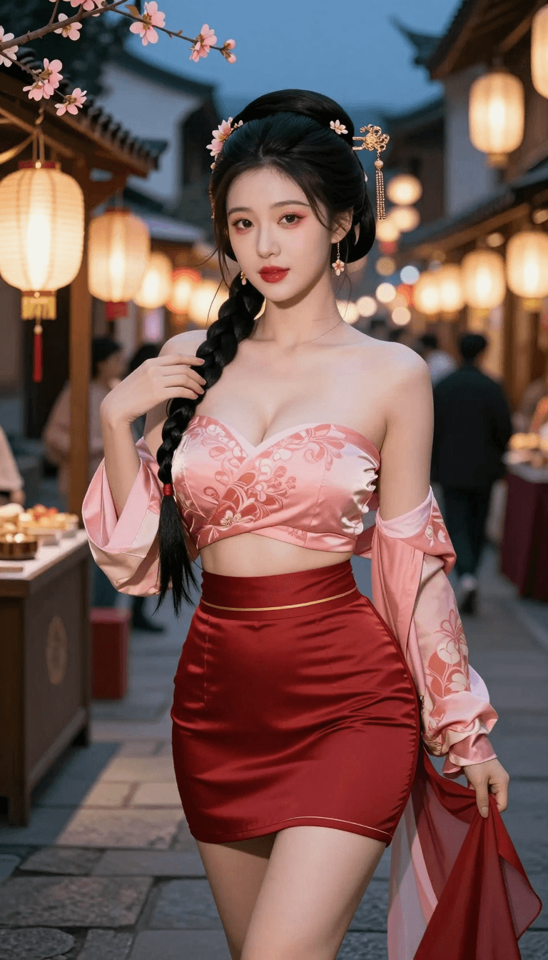 Opheliaai พรอมต์:Exquisite 23-year-old East Asian female, a clearly adult Pan Jinlian classical i…