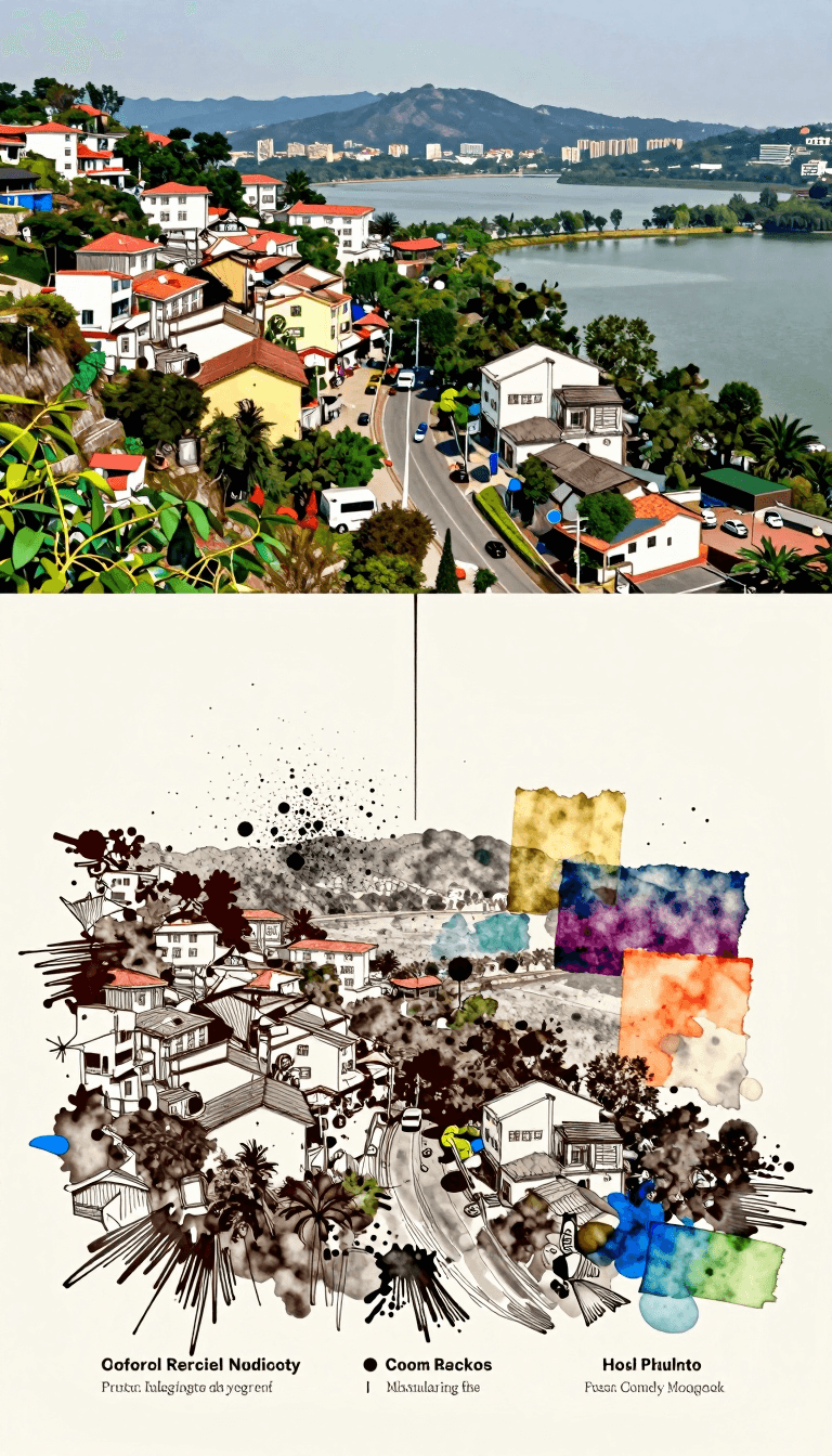 Opheliaai Prompt:Create a vertical top-to-bottom comparison travel transformation poster. The upp…