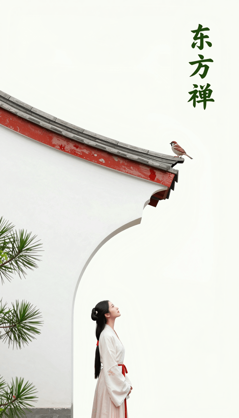 Opheliaai prompt:Theme direction: Oriental Zen minimalist cover poster Style branch: Female aesth…
