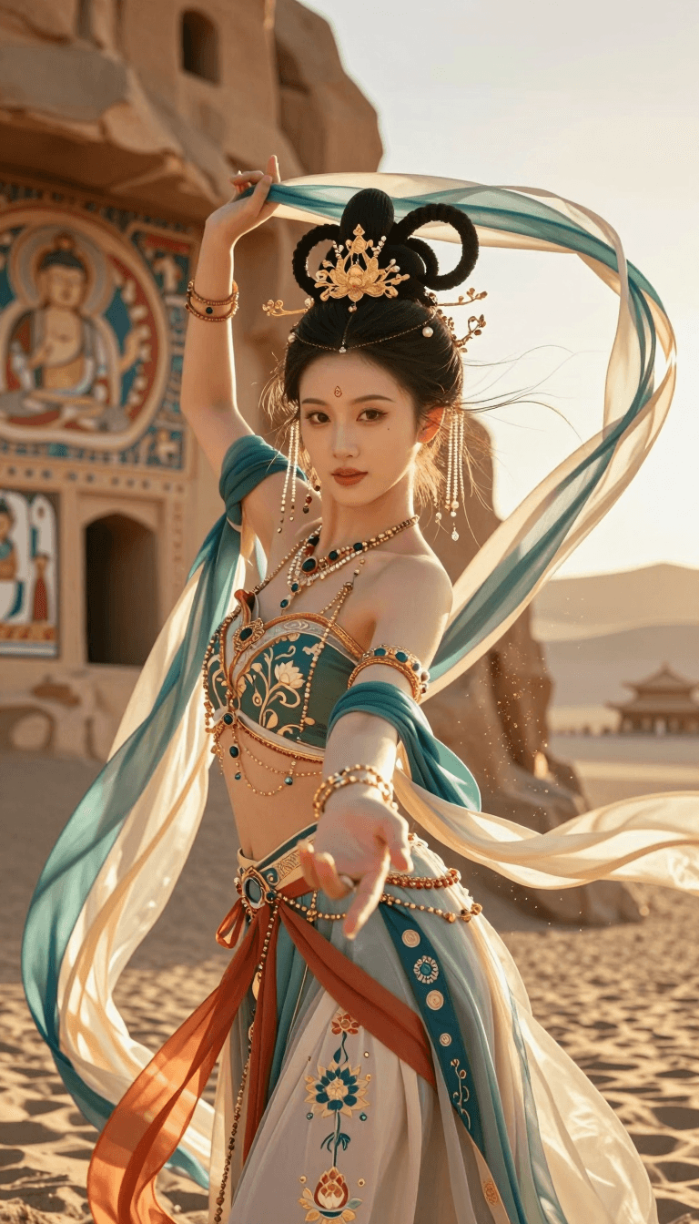 Opheliaai พรอมต์:9:16 vertical version, ultra-high-definition 4K, cinematic oriental fantasy port…