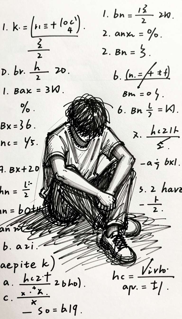 Opheliaai موجه:The frame presents a casual sketch illustration style, a piece of scratch paper…