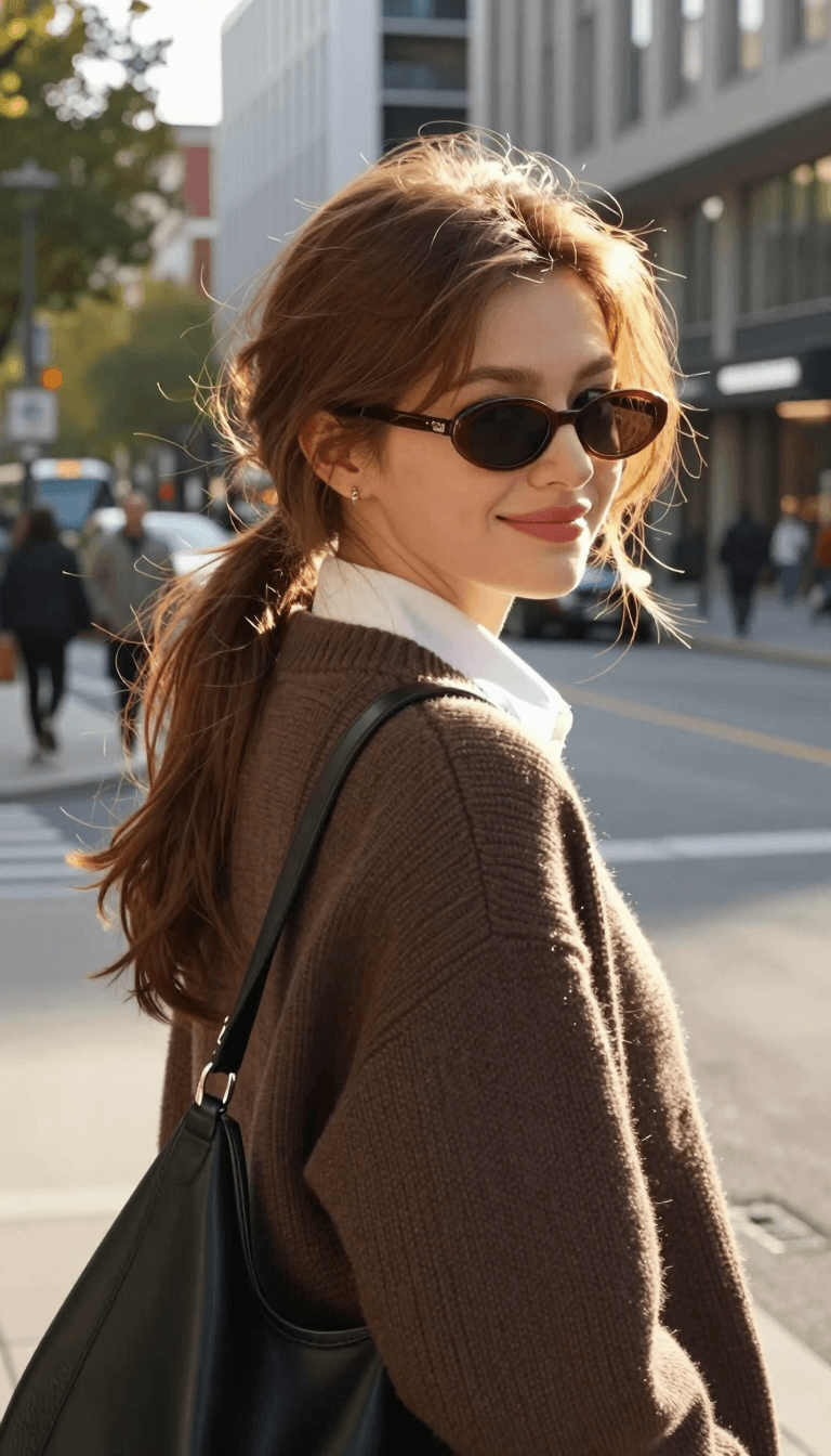 Opheliaai prompt:A realistic candid street-style portrait of a young woman with light-brown hair…