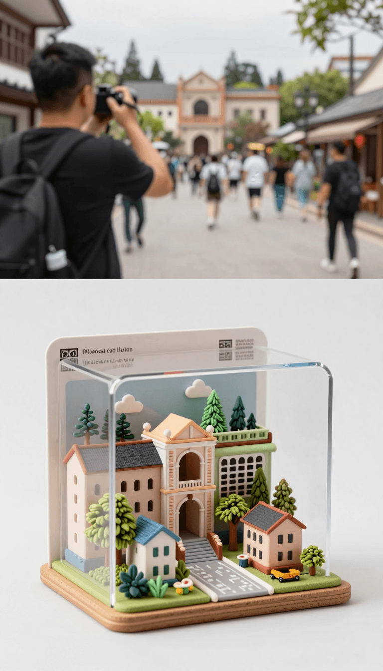 Opheliaai 프롬프트:Create a 3:4 split-screen poster: the upper half retains the real photography, h…