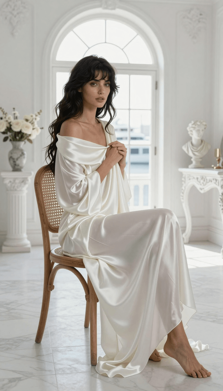 Opheliaai prompt:Theme: The plain clothes of the white room Subject: In a white classical interio…