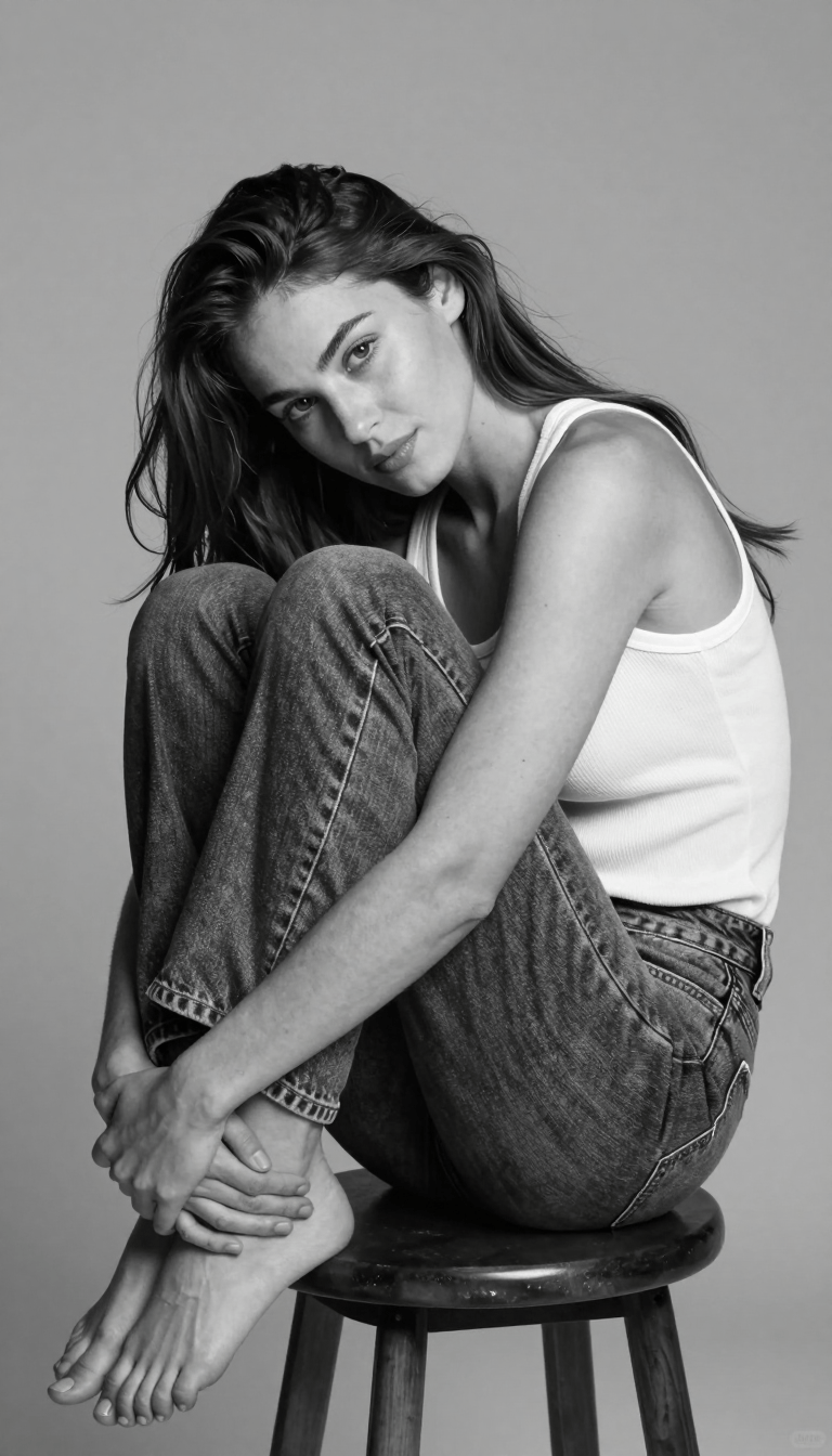 Opheliaai موجه:Hyper-realistic IMAX-level Netflix-style cinematic black-and-white studio portra…