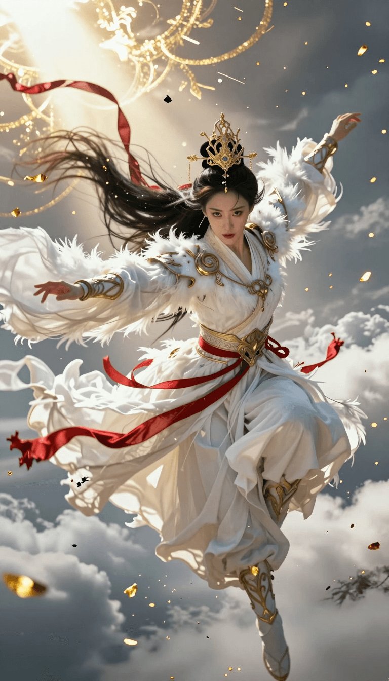 Opheliaai prompt:Oriental Xianxia Valkyrie, clearly adult Oriental female, aloof and heroic ancie…