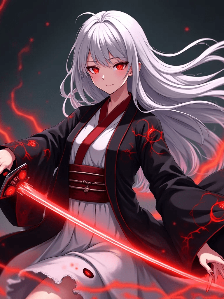 Ophelia kostenloser KI‑Bildgenerator‑Prompt:dark fantasy, high quality ultra detailed anime illustration, 1girl with very lo…