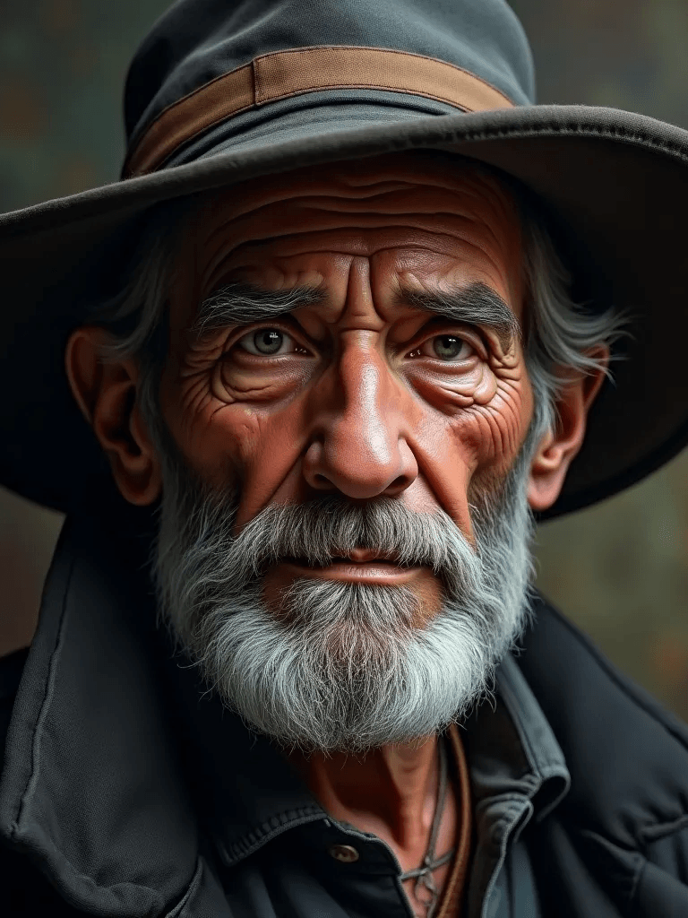 Ophelia generador de imágenes IA gratis – prompt:a portrait of an old coal miner in 19th century, beautiful painting with highly…