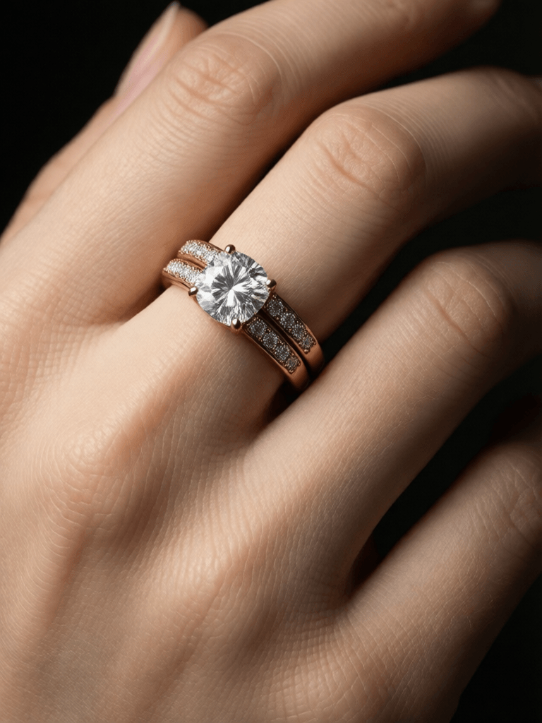 Ophelia trình tạo ảnh AI miễn phí – prompt:This exquisite and minimalist ring details showcase the perfect combination of g…